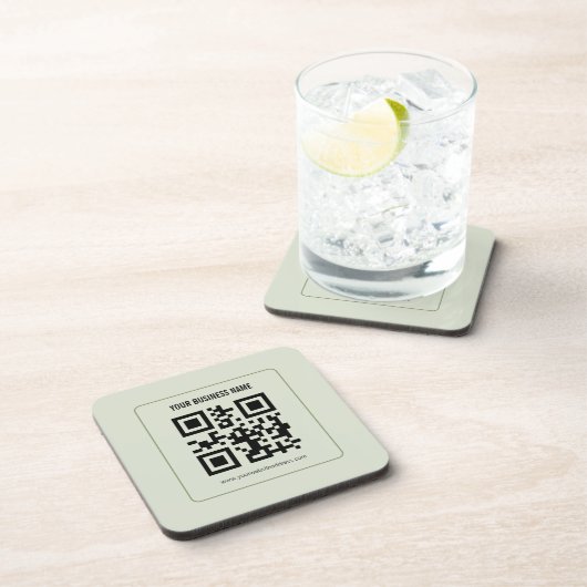 Aangepaste QR-code zakelijke naam sjabloon Bier Onderzetter (Rechterzijde)