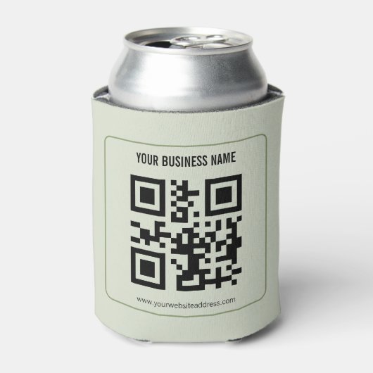 Aangepaste QR-code zakelijke naam sjabloon Blikjeskoeler (Blikje Voorkant)