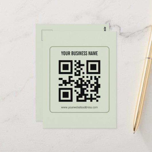 Aangepaste QR-code zakelijke naam sjabloon Briefkaart (Voorkant / Achterkant in situ)