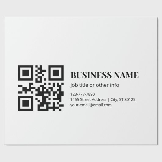 Aangepaste QR-code zakelijke naam sjabloon Cadeaupapier (Vlak)