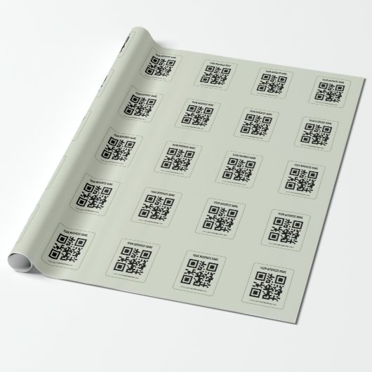 Aangepaste QR-code zakelijke naam sjabloon Cadeaupapier (Uitgerold)