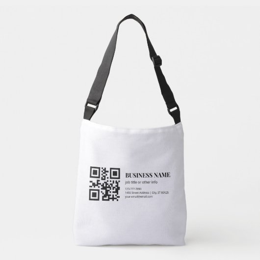 Aangepaste QR-code zakelijke naam sjabloon Crossbody Tas (Voorkant)