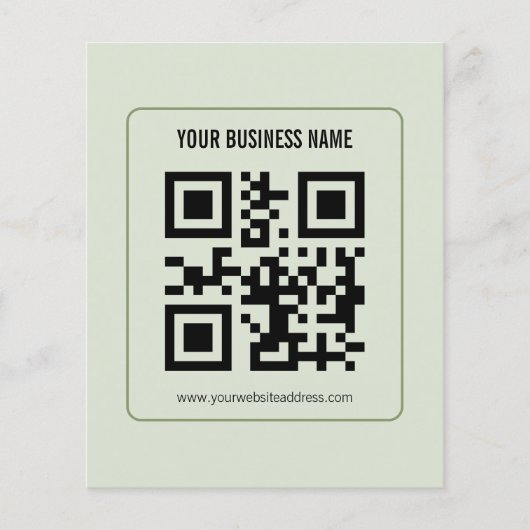 Aangepaste QR-code zakelijke naam sjabloon Flyer (Voorkant)