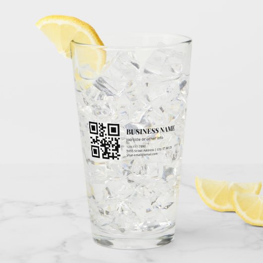 Aangepaste QR-code zakelijke naam sjabloon Glas (Voorkant ijs)