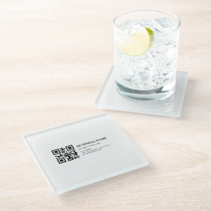 Aangepaste QR-code zakelijke naam sjabloon Glazen Onderzetter