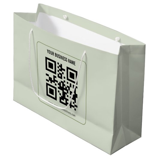 Aangepaste QR-code zakelijke naam sjabloon Groot Cadeauzakje (Voorkant Gekanteld)