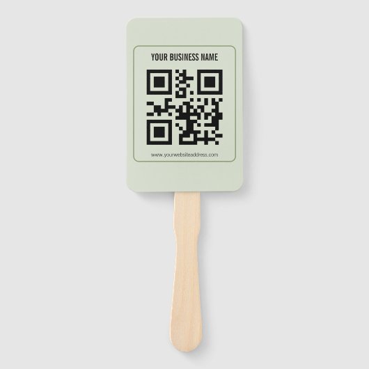 Aangepaste QR-code zakelijke naam sjabloon Handwaaier (Voorkant)