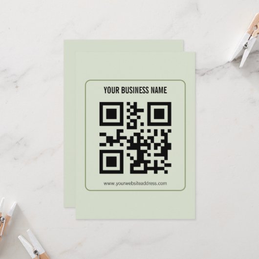 Aangepaste QR-code zakelijke naam sjabloon Kaart (Voorkant / Achterkant in situ)