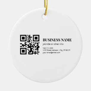 Aangepaste QR-code zakelijke naam sjabloon Keramisch Ornament