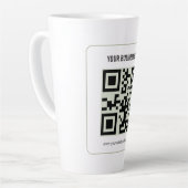 Aangepaste QR-code zakelijke naam sjabloon Latte Mok (Linkerhoek)