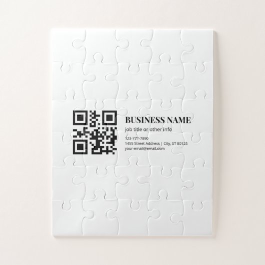 Aangepaste QR-code zakelijke naam sjabloon Legpuzzel (Verticaal)