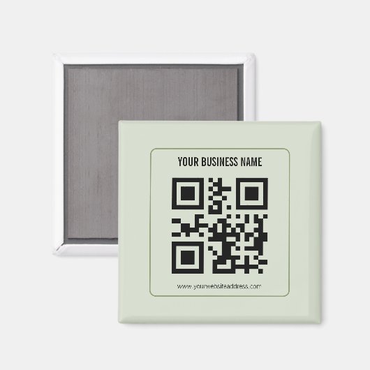 Aangepaste QR-code zakelijke naam sjabloon Magneet (Voorkant / Achterkant)