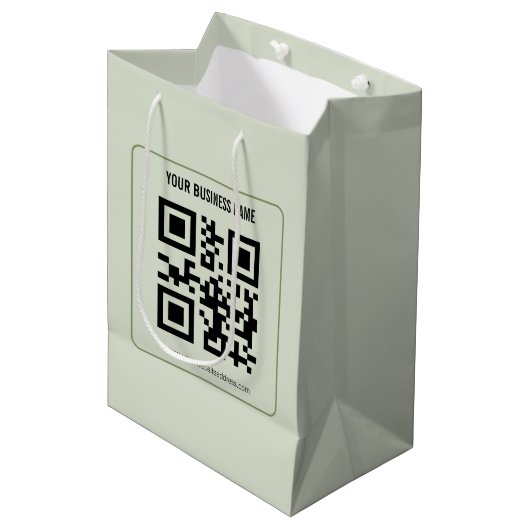 Aangepaste QR-code zakelijke naam sjabloon Medium Cadeauzakje (Voorkant Gekanteld)