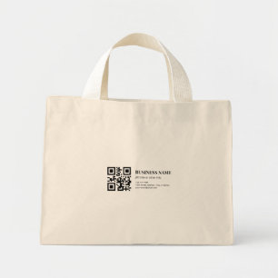 Aangepaste QR-code zakelijke naam sjabloon Mini Tote Bag