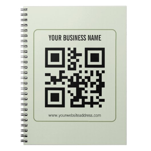 Aangepaste QR-code zakelijke naam sjabloon Notitieboek (Voorkant)