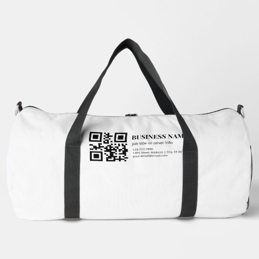 Aangepaste QR-code zakelijke naam sjabloon Plunjezak (Voorkant)