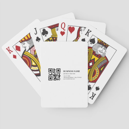 Aangepaste QR-code zakelijke naam sjabloon Pokerkaarten (Achterkant)