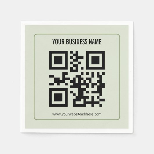 Aangepaste QR-code zakelijke naam sjabloon Servet (Voorkant)