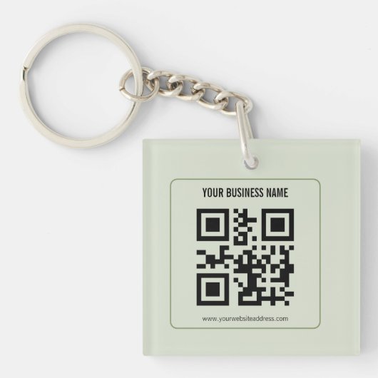 Aangepaste QR-code zakelijke naam sjabloon Sleutelhanger (Voorkant)