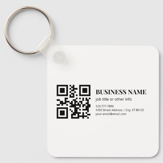Aangepaste QR-code zakelijke naam sjabloon Sleutelhanger (Voorkant)