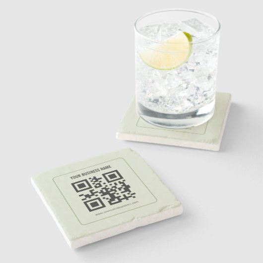 Aangepaste QR-code zakelijke naam sjabloon Stenen Onderzetter (Zijkant)