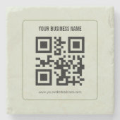 Aangepaste QR-code zakelijke naam sjabloon Stenen Onderzetter (Voorkant)