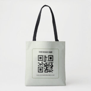 Aangepaste QR-code zakelijke naam sjabloon Tote Bag