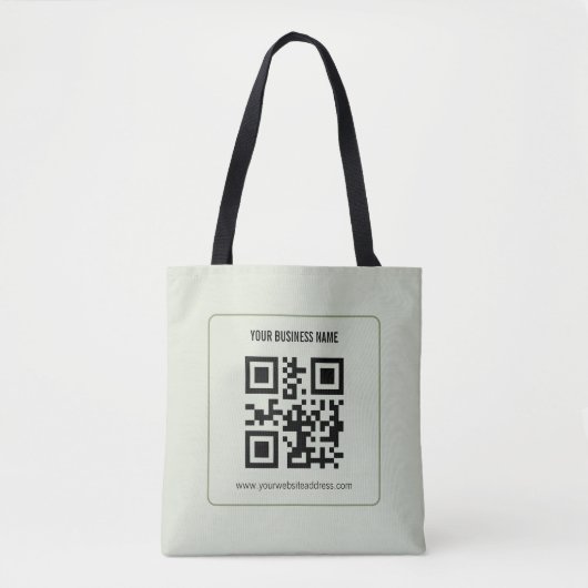 Aangepaste QR-code zakelijke naam sjabloon Tote Bag (Voorkant)