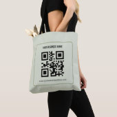 Aangepaste QR-code zakelijke naam sjabloon Tote Bag (Dichtbij)