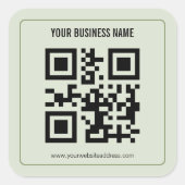 Aangepaste QR-code zakelijke naam sjabloon Vierkante Sticker (Voorkant)