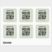 Aangepaste QR-code zakelijke naam sjabloon Vierkante Sticker (Vel)