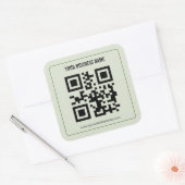 Aangepaste QR-code zakelijke naam sjabloon Vierkante Sticker (Envelop)