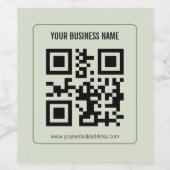 Aangepaste QR-code zakelijke naam sjabloon Wijn Etiket (Enkel label)