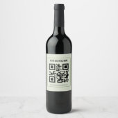 Aangepaste QR-code zakelijke naam sjabloon Wijn Etiket (Voorkant)