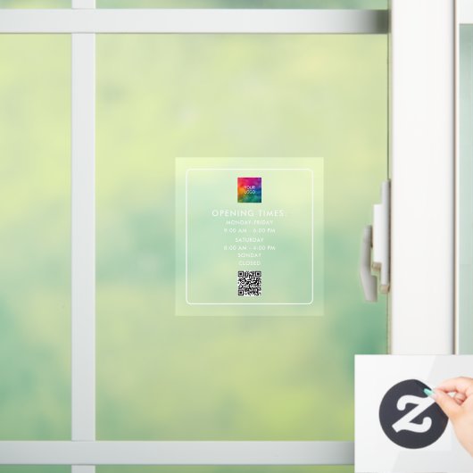 Aangepaste QR-code Zakelijke openingsuren Upload l Raamsticker (Huis)