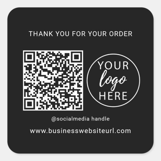 Aangepaste QR-code Zakelijke Vierkante Sticker (Voorkant)