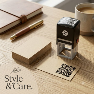 Aangepaste QR-code Zelfinktstempel 1,5 x 1,5 inch Zelfinktende Stempel