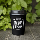 Aangepaste QR-code zwart & wit espresso coffeeshop Papieren Bekers