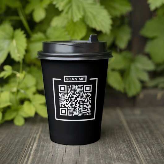 Aangepaste QR-code zwart & wit espresso coffeeshop Papieren Bekers