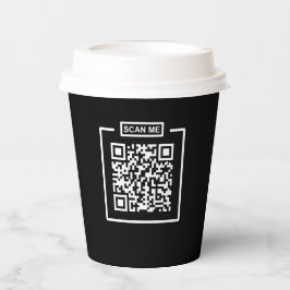 Aangepaste QR-code zwart & wit espresso coffeeshop Papieren Bekers