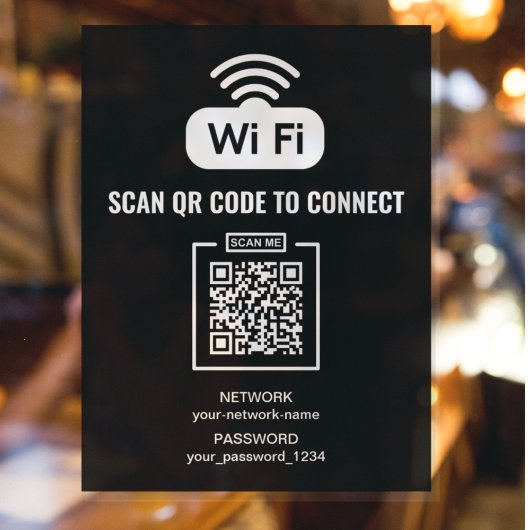 Aangepaste QR-code Zwart-wit internetwachtwoord Poster