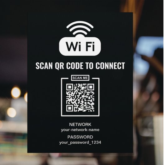 Aangepaste QR-code Zwart-wit internetwachtwoord Poster