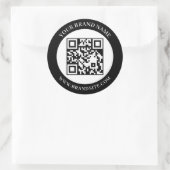Aangepaste QR-code Zwart & Wit Klassiek Rond Desig Ronde Sticker (Tas)