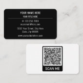 Aangepaste QR-code zwart-wit visitekaartjes (Voorkant / Achterkant)