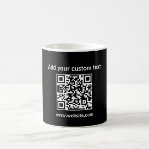 Aangepaste Qr-code zwarte eenvoudige Mok koffiehan