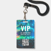 Aangepaste QR-codefoto witte VIP All Access Badge (Voorzijde met lanyard)