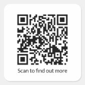 Aangepaste QR-codegenerator-URL vierkante sticker (Voorkant)