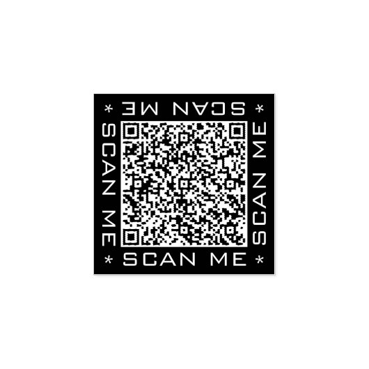 Aangepaste QR-codekleur rubberen stempel voorbeeld (Afrduk)