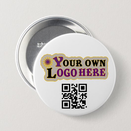 Aangepaste qr-codeknop ronde button 7,6 cm (Voorkant /achterkant)