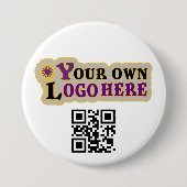 Aangepaste qr-codeknop ronde button 7,6 cm (Voorkant)